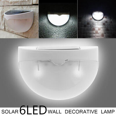 

Solar Power Light Sensor 6 LED Wall Light Outdoor Garden Fence Waterproof