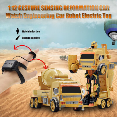 

Siaonvr 112 Gesture Sensing Deformation Car Watch Engineering Car Robot Electric Toy