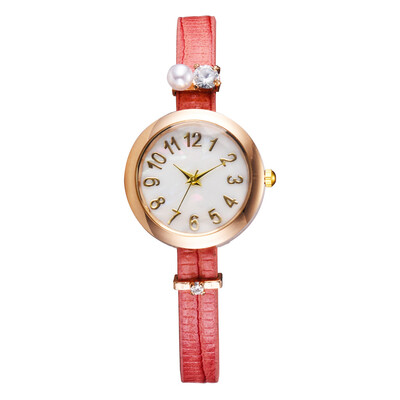 

Fashion Trend Digital Scale Womens Watch Pearl PU Strap Watch