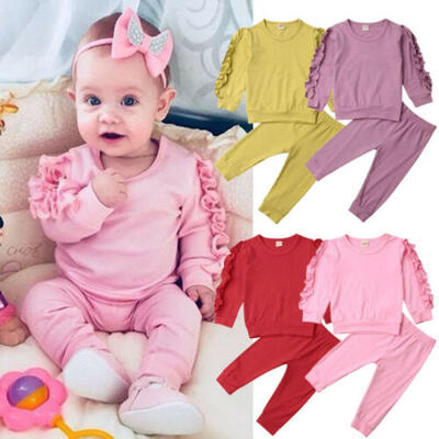

UK Toddler Kids Baby Girl Infant Clothes T-shirt Top Pants Outfit Sets Tracksuit