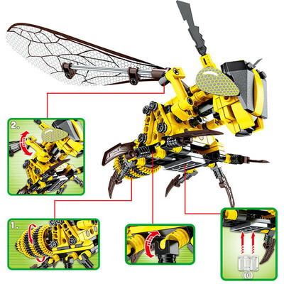 

Tailored Simulated Insect Bee Red Dragonfly Building Blocks Bricks Educational Toys