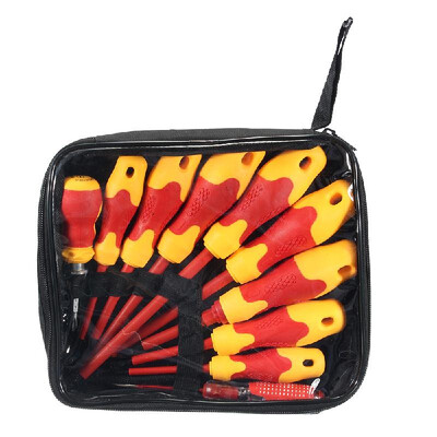

10Pcs Insulated Screwdriver Set with Magnetic Slotted&Phillips Bits Soft Grips Electrician Work Tools