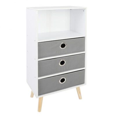 

Greensen Multilayer Bookcases Landing Non-woven Closet Sundries Storage Cabinet with 3 Non-woven Drawer