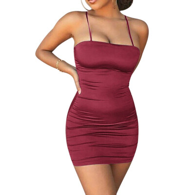 

Sexy Bodycon Summer Dress Strapless Spaghetti Strap Bandage Mini Dress Party Casual Basic Beach Dress