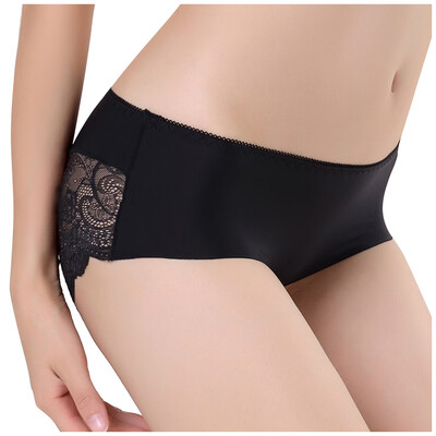 

Toponeto Women Sexy Pure Cotton knickers Transparent Lce-Silk Seamless Ladys Underpants