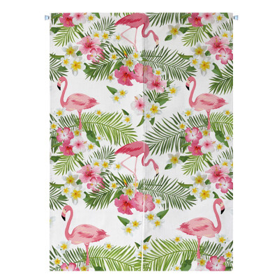 

Nordic Style flamingo KitchenDoor Curtains Curtains For Living Room Cafe Cotton Linen Half Open Door Valance Short Curtains