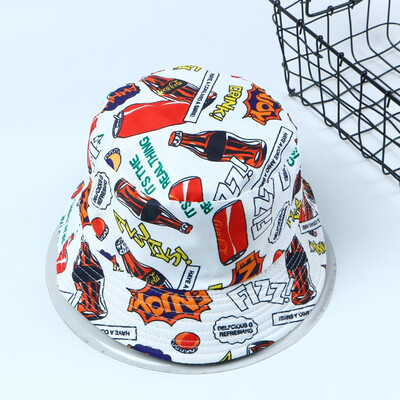 

Cap Female Xia Cute Cartoon Drawing Soft Sister Fishermans Cap Double-sided Foldable Sunshade Cap