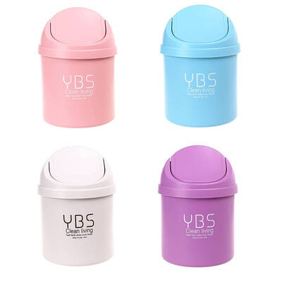 

Mini Desktop Shake Cover Trash Bin&Cover Small Trash Can Debris Storage Cleaning Garbage Can