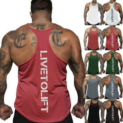 

Men Gym Muscle Shirt Tank Top Sport Bodybuilding Stringer Fitness Athletic Vest
