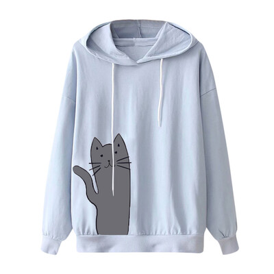

Nomeni Women Hoodie Printed Long Sleeve Drawstring Sweatshirt Pullover Top Blouse