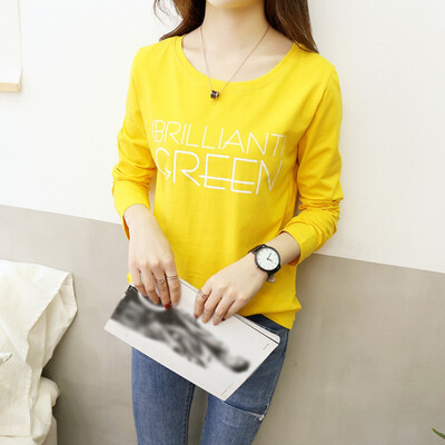 

Long sleeve T shirt Women Spring Autumn Casual O Neck Tshirt Loose Korean Style Large size Female Bottoming Tops