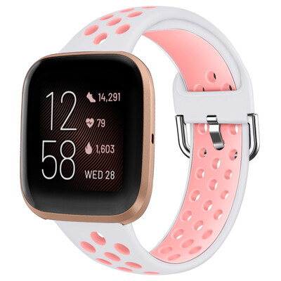 

ECSEM Bands for Fitbit VersaSoft Silicone Replacement Band for Fitbit Versa Air Hole Wristband Strap for Women Men