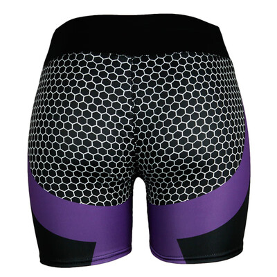 

New Women Patchwork Elastic Sporting Yo-ga Shorts Stretch High Waist Bandage Workout Fitness Dry Quick Short Pants