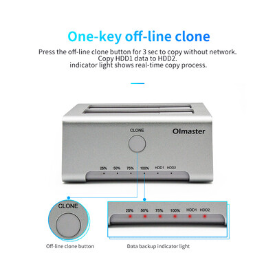 

OImaster Dual Bay HDD Docking Station 2535inch SATA Hard Disk Aluminium Alloy Shell Auto-sleeping
