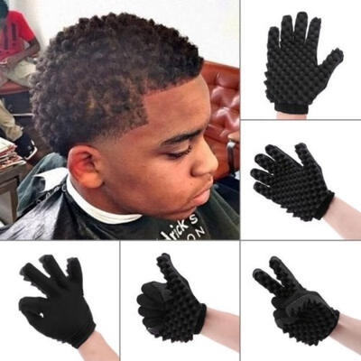 

Curling Mold Coil Black Curly Hair Gloves Wave Barber Hair Brush Sponge Gloves