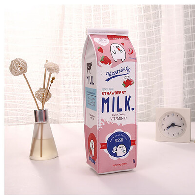 

JPGIF Cute Pencil Case Creative Milk Pencil Bag For Kids Novelty Item