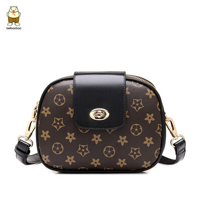 

New female bag woman 2019 new style slanted small round bag retro single shoulder small bag network celebrity texture