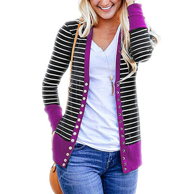 

Women Casual Cardigan Soft Slim Buttons Tops Knitting Sweater Long Sleeve Blouse