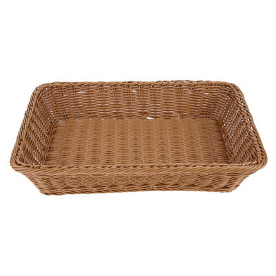 

Square Imitation Rattan Woven Wicker Basket Bread Food Fruits Container