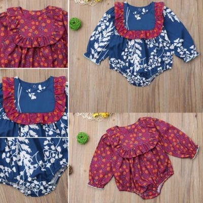 

Newborn Baby Girl Floral Romper Jumpsuit Playsuit Sunsuit Outfits 0-24M