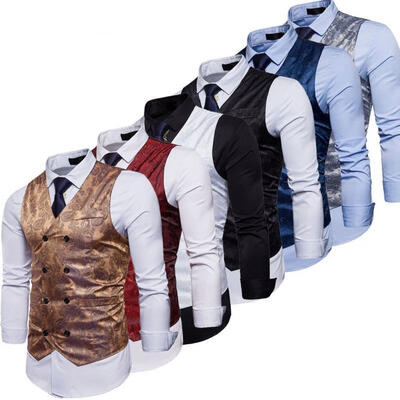 

Fashion Formal Mens Vest Sleeveless Waistcoat Coat Jacket Business Floral M-2XL