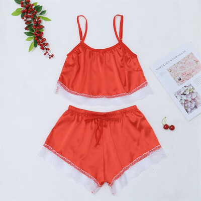 

〖Follure〗Womens Sexy Satin Lace Sling Sleepwear Lingerie Nightwear Underwear Set