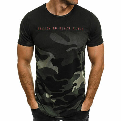 

Men Camo Short Sleeve Slim Fitness Muscle Tee Shirt Casual T-shirt Tops Blouse