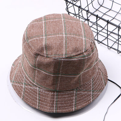 

Korean Harajuku style Japanese casual hat mens&womens multicolored fishermans hat Plaid sunscreen hat street dance hat