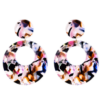 

Olaru Vintage Acetate plate Round Stud Earrings Fashion Extendy Cheap Earring Women Cute Brincos Shipping Bijoux Female New hOT
