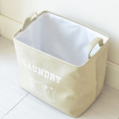 

〖Follure〗Cotton Linen Waterproof PE Coating Storage Basket Sundries Storage Shopping Box