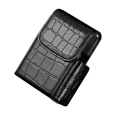 

〖Follure〗Leather Cigarette Case Flip Top Tobacco Holder Pouch Best Gift for Men Women BK