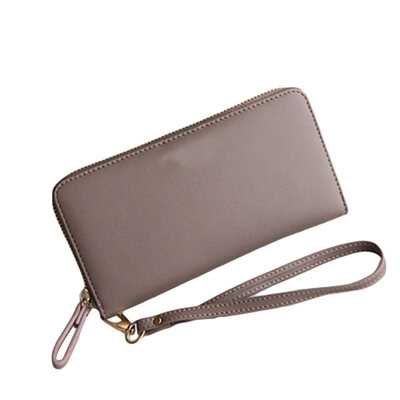 

Lady Multilayer Zipper Faux Leather Cash Card Holder Long Wristband Wallet Purse