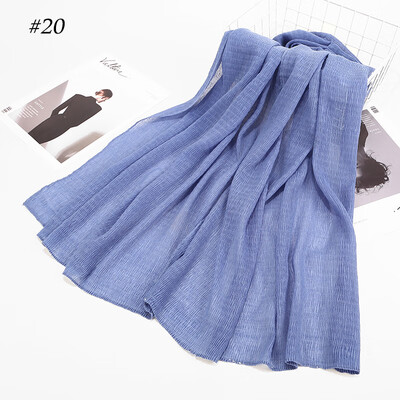 

Cross-border exclusive for AliExpress wish Muslim Arab Hui pure color cotton crease cotton scarf scarves