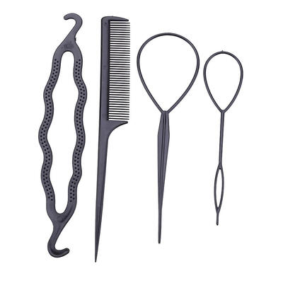 

24pcs Hair Care Styling Tools Ponytail Braider Hair Bun Maker Plastic Loop