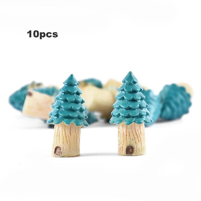 

10pcsset Mini Tree House Model Resin DIY Craft Ornaments Miniature Landscape Model Home Decoration Photography Props Childrens T