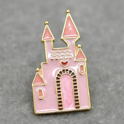 

Cute Castle Pumpkin Carriage Crystal Shoes Crown Dress Metal Brooches Pins Gifts