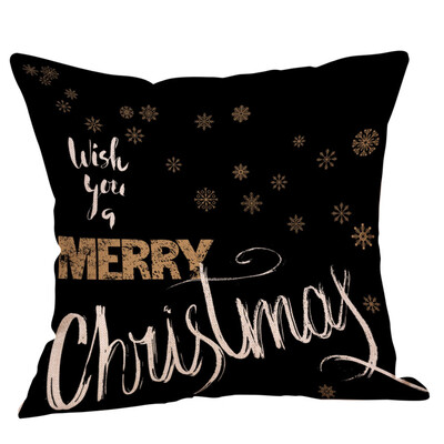 

Tailored Happy Christmas Pillow Cases Linen Sofa Cushion Cover Home Decor Pillow Case