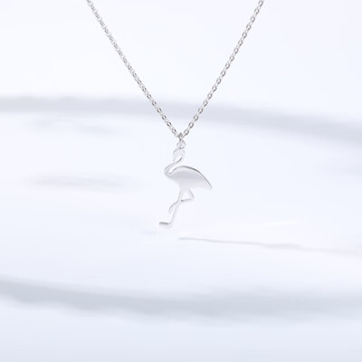 

Cartoon Cute Bird Paper Crane Necklace Stainless Steel Flamingo Red-crowned Crane Necklaces Pendants Collar Mujer Bijoux Jewelry