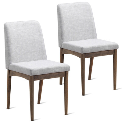 

Set of 2 Dining Armless Fabric Upholstered Seat Chairs