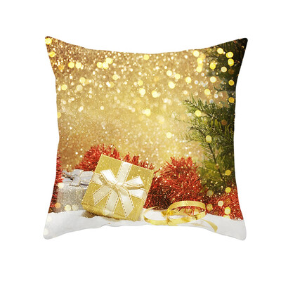 

Tailored Christmas Pillow Case Glitter Polyester Sofa Throw Cushion Cover Home Decor
