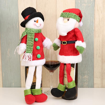 

Christmas Red Wine Bottle Sleeve Santa Snowman Champagne Bottle Sheath Christmas Decorations