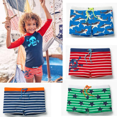 

Summer Boys Swimming Trunks Shark Stripe Boxers Swim Shorts Pants Swimwear Kids