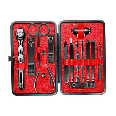 

15-In-1 Pedicure & Manicure Set Nail Clippers File Trimmer Beard Shaving Tools Travel & Grooming Kit