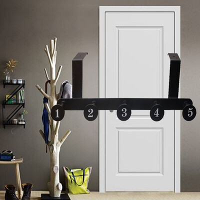 

Thomasmo 1PCS Over The Door Hook Hanger Heavy Duty Rack Organizer For Towel Coat Bag 5 Hook