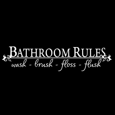 

〖Follure〗BATHROOM RULES Wash Brush Floss Flush Quote Saying Wall Sticker For Bathroom