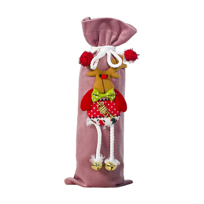 

Siaonvr Christmas Wine Bottle Set Fabric Doll Christmas Flannel Champagne Decoration