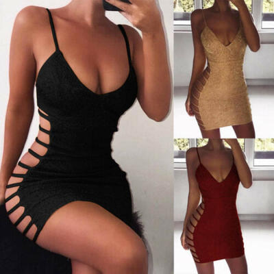 

Womens Bandage Bodycon Sleeveless Evening Party Cocktail Club Short Mini Dress