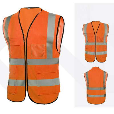 

120055 Reflective Safety Vest High Visibility Safety Vest Bright Neon Color Breathable Vest with 2-inch Reflective Strips for Cons