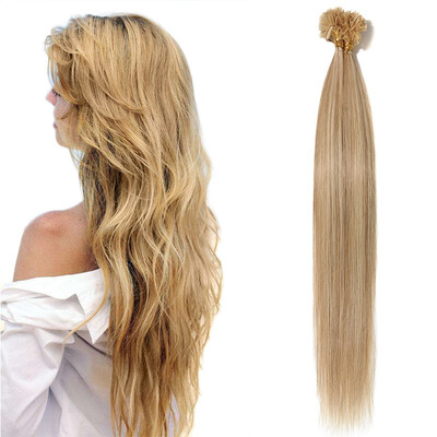 

Fusion Hair Extensions Invisible NailU Tip Glue Real Human Hair Extensions Real Soft Hair Extensions 50 strands50g