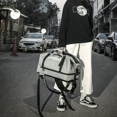

High-capacity shoulder bag male Korean version ins super-hot travel bag high school students rainproof tide card multi-purpose Bac